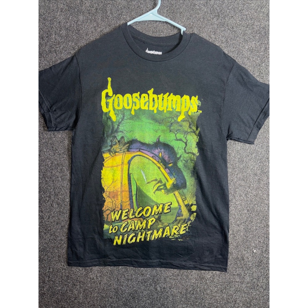 Goosebumps Welcome to Camp Nightmare Graphic T-Shirt Mens Medium Black RL Stine
